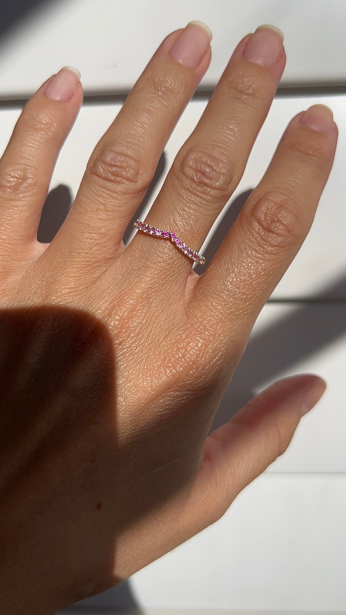 Ombre Pink Sapphire Stacking Band