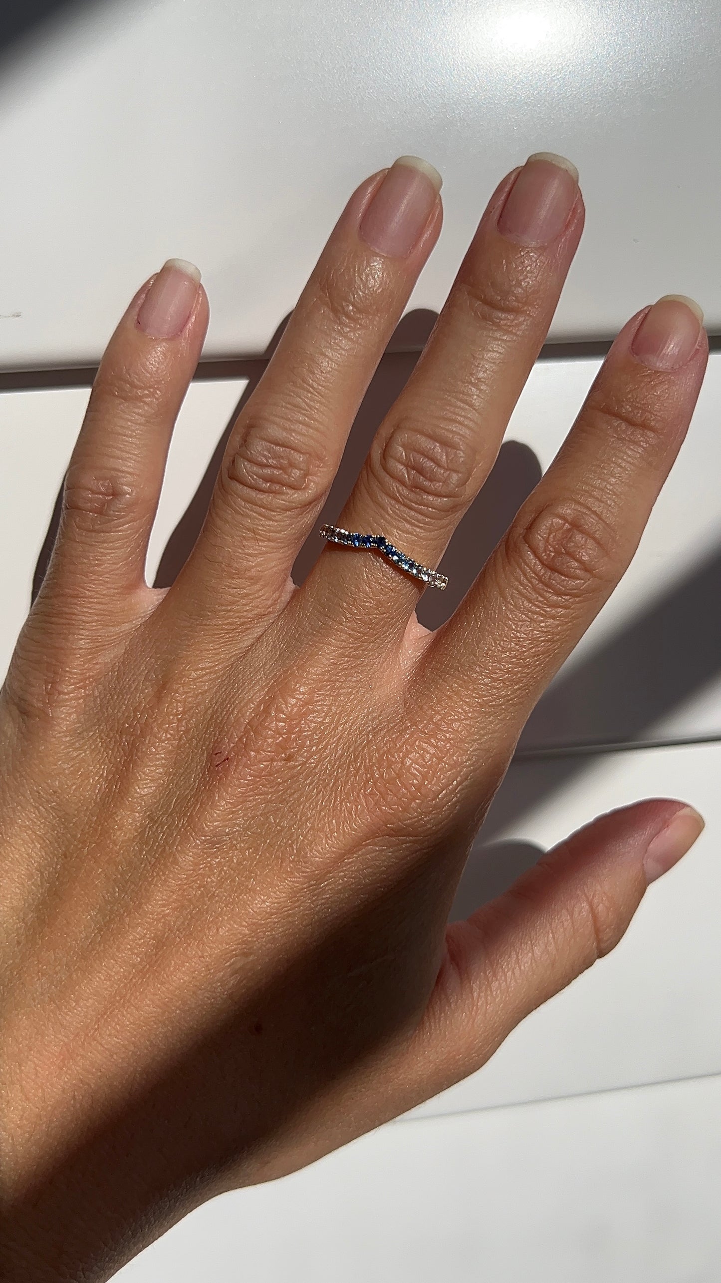 Ombre Blue Sapphire Stacking Band