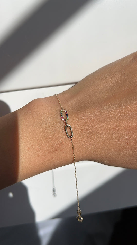 Rainbow Paperclip Bracelet