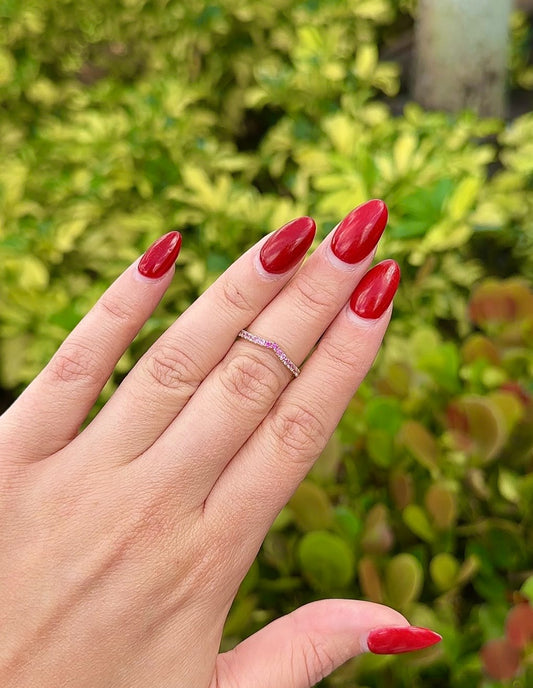 Ombre Pink Sapphire Stacking Band