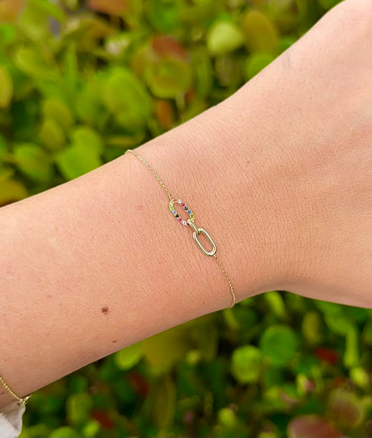 Rainbow Paperclip Bracelet