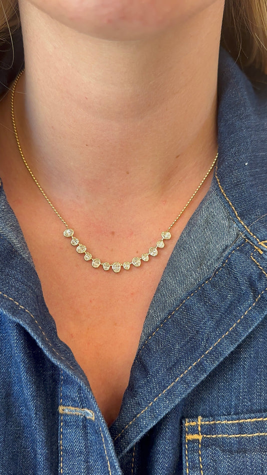 Diamond Bezel Oval Necklace