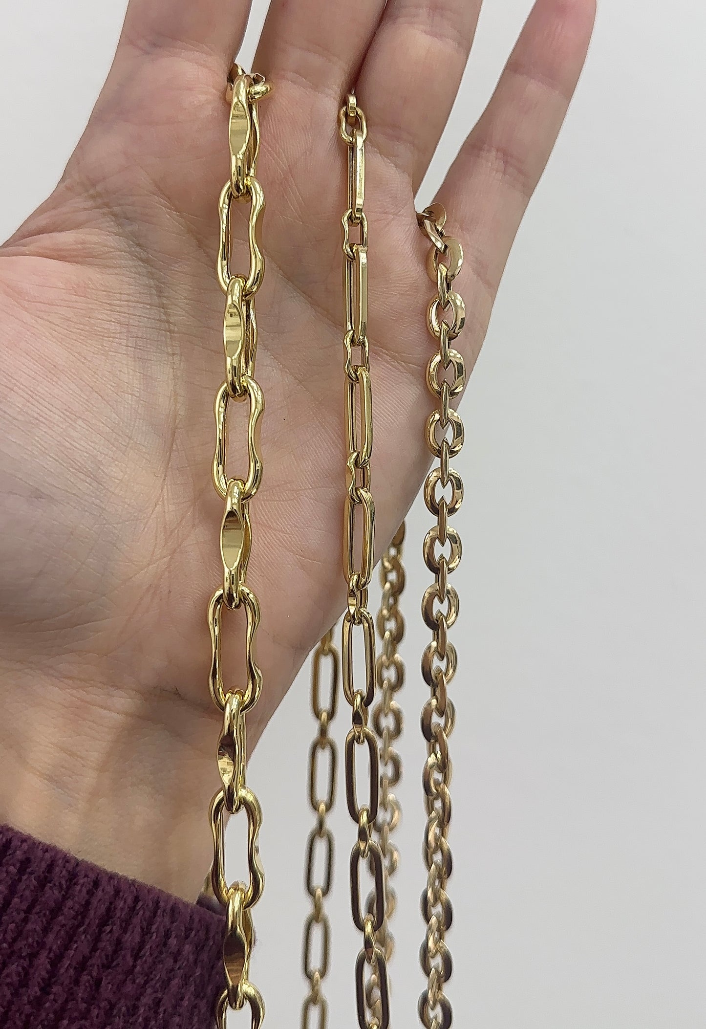 14K Paperclip and Scallop Chain Necklace