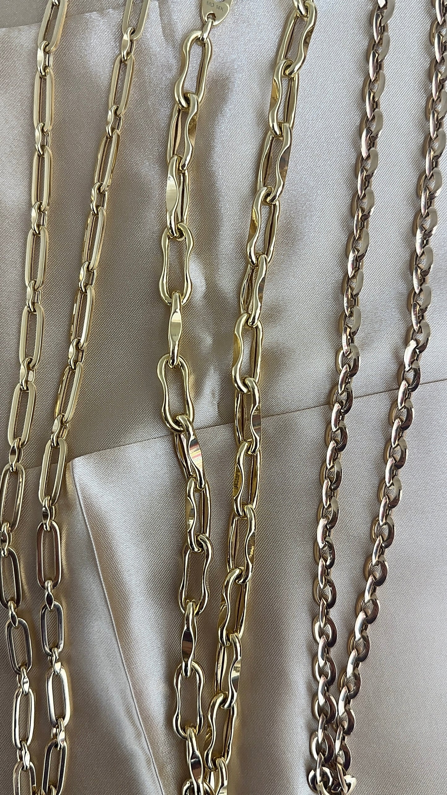 14K Paperclip and Scallop Chain Necklace