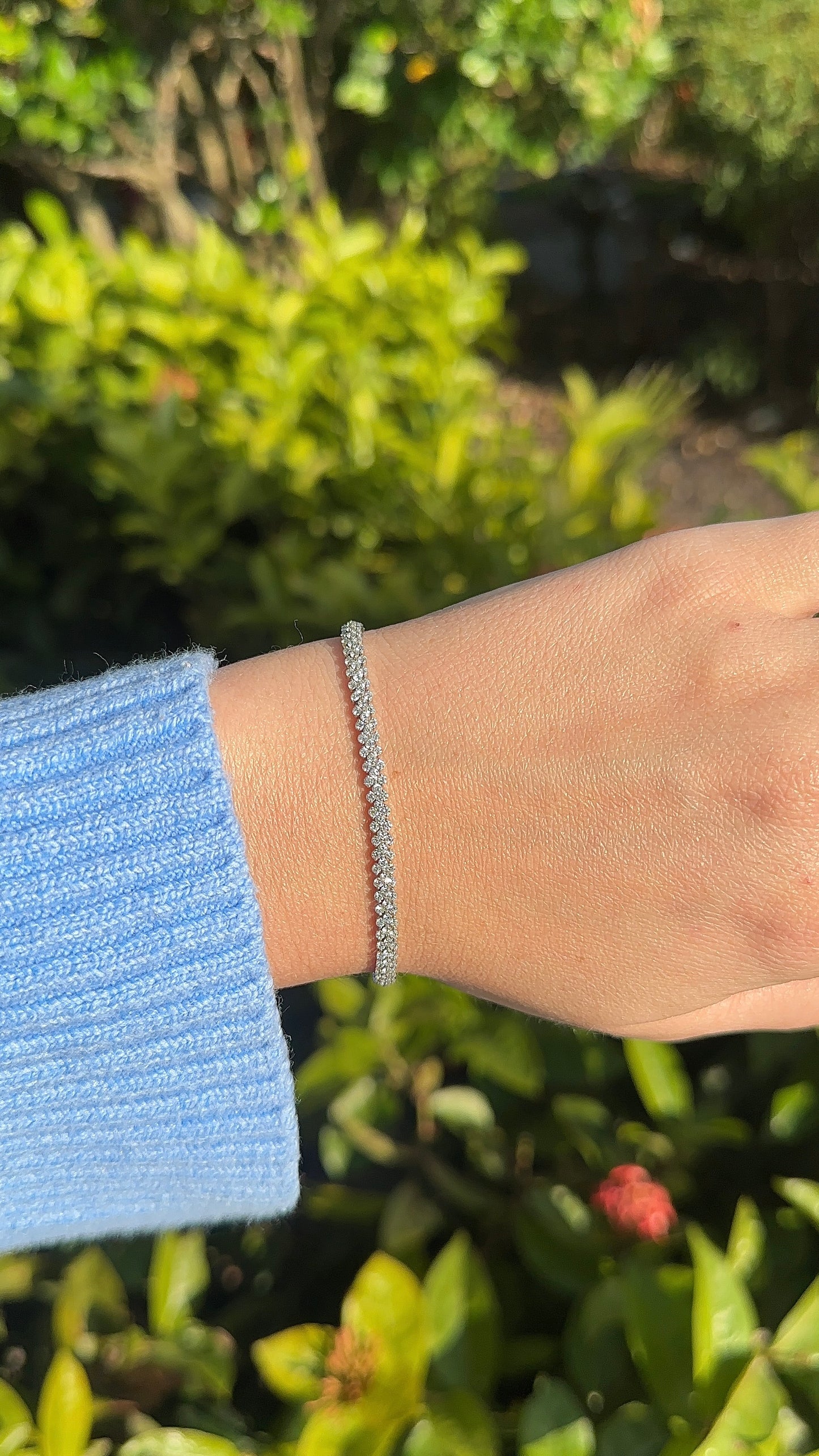 Triple Diamond Row Tennis Bracelet