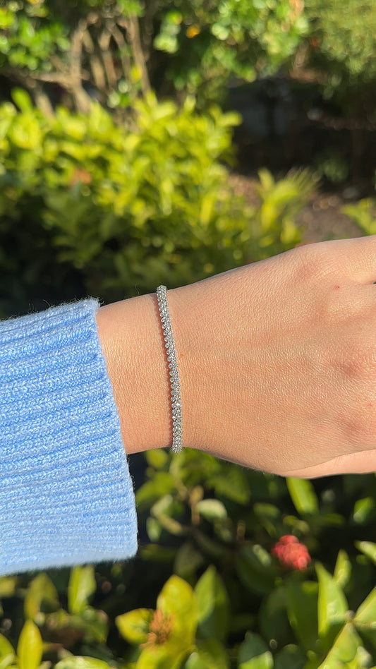 Triple Diamond Row Tennis Bracelet
