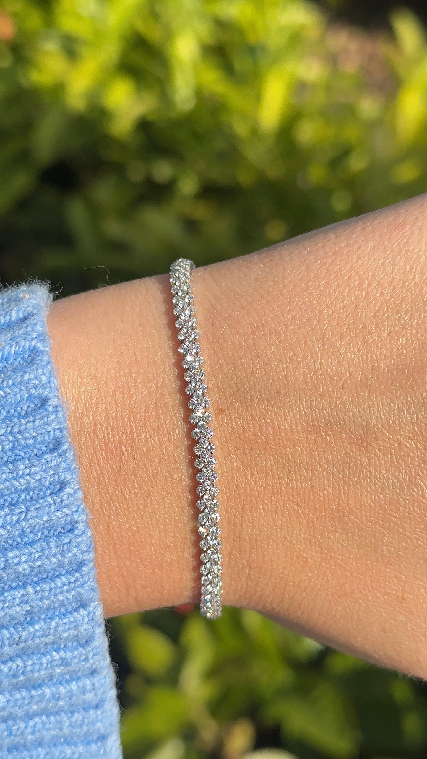 Triple Diamond Row Tennis Bracelet