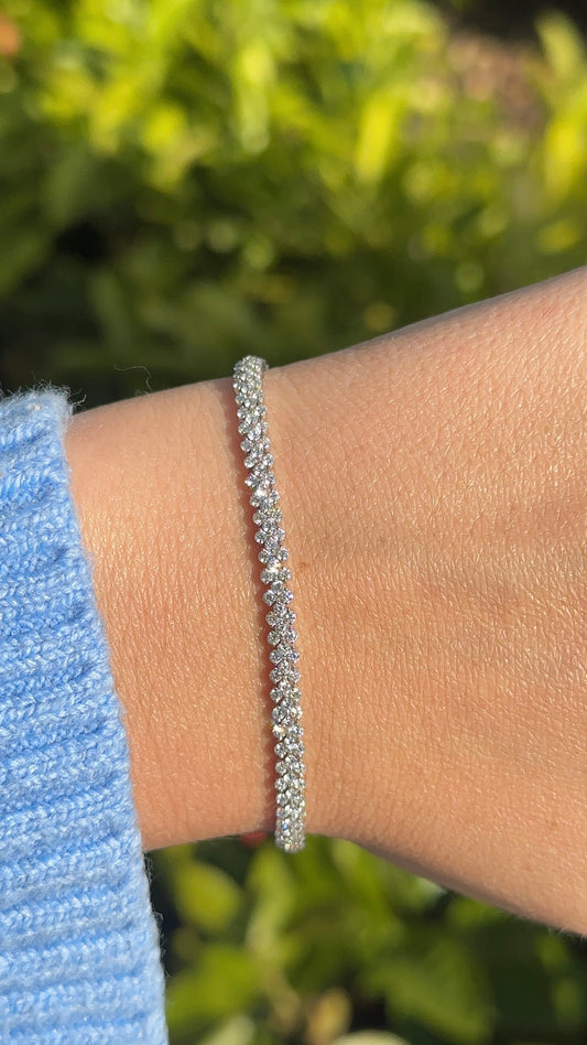 Triple Diamond Row Tennis Bracelet