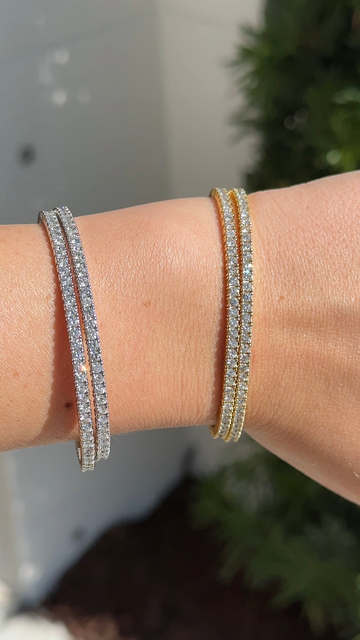 Double Wrap Flex Diamond Bangle