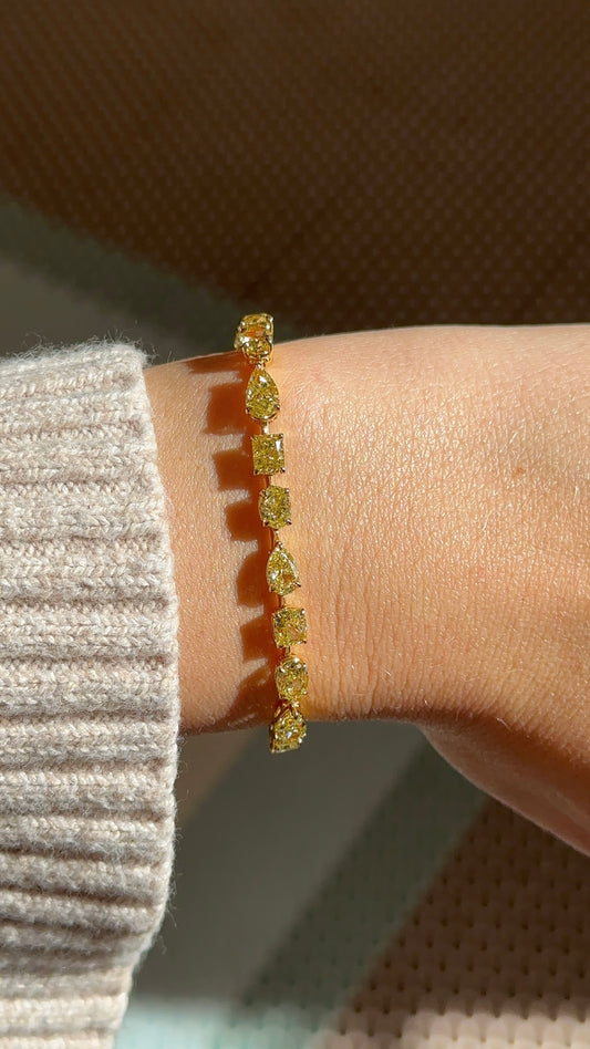 Fancy Cut Yellow Diamond Bracelet