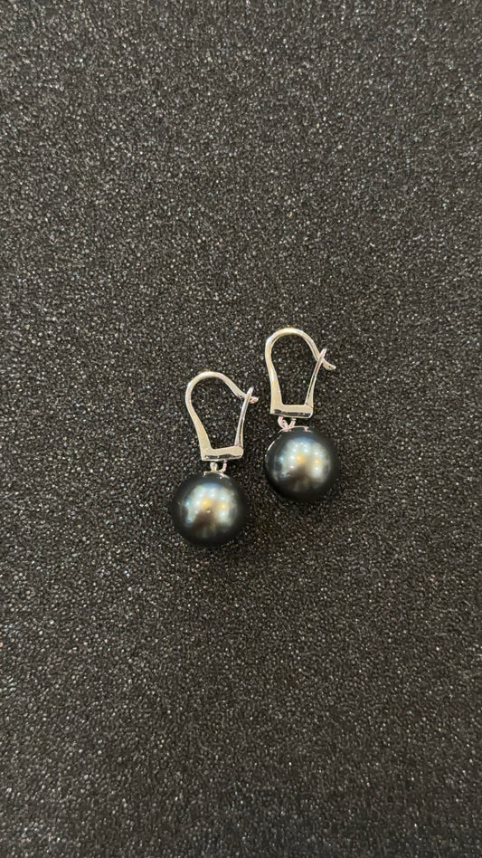 Vintage Black Pearl Drop Earrings