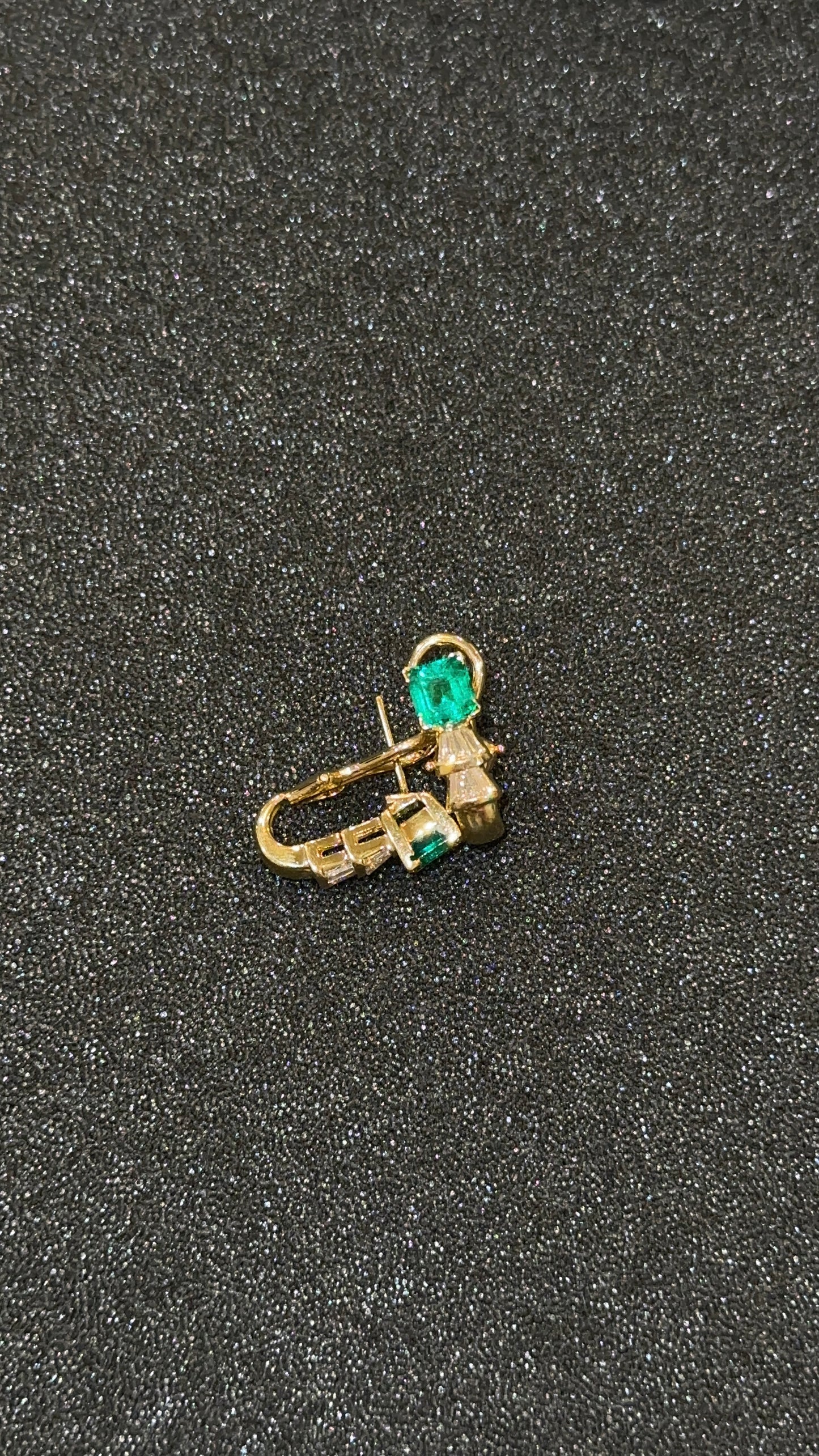 Vintage Emerald and Diamond Earrings