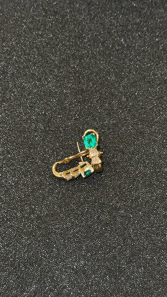 Vintage Emerald and Diamond Earrings