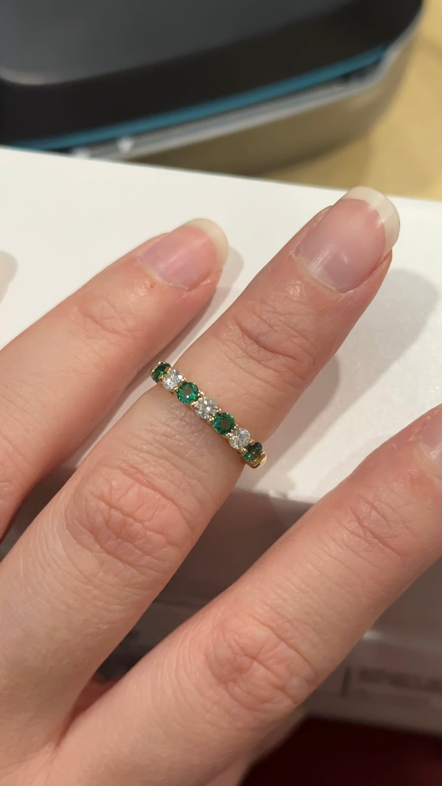 Vintage Tiffany & Co. Emerald and Diamond Band