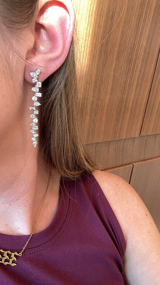 Off Centered Fancy Shape Diamond Drops