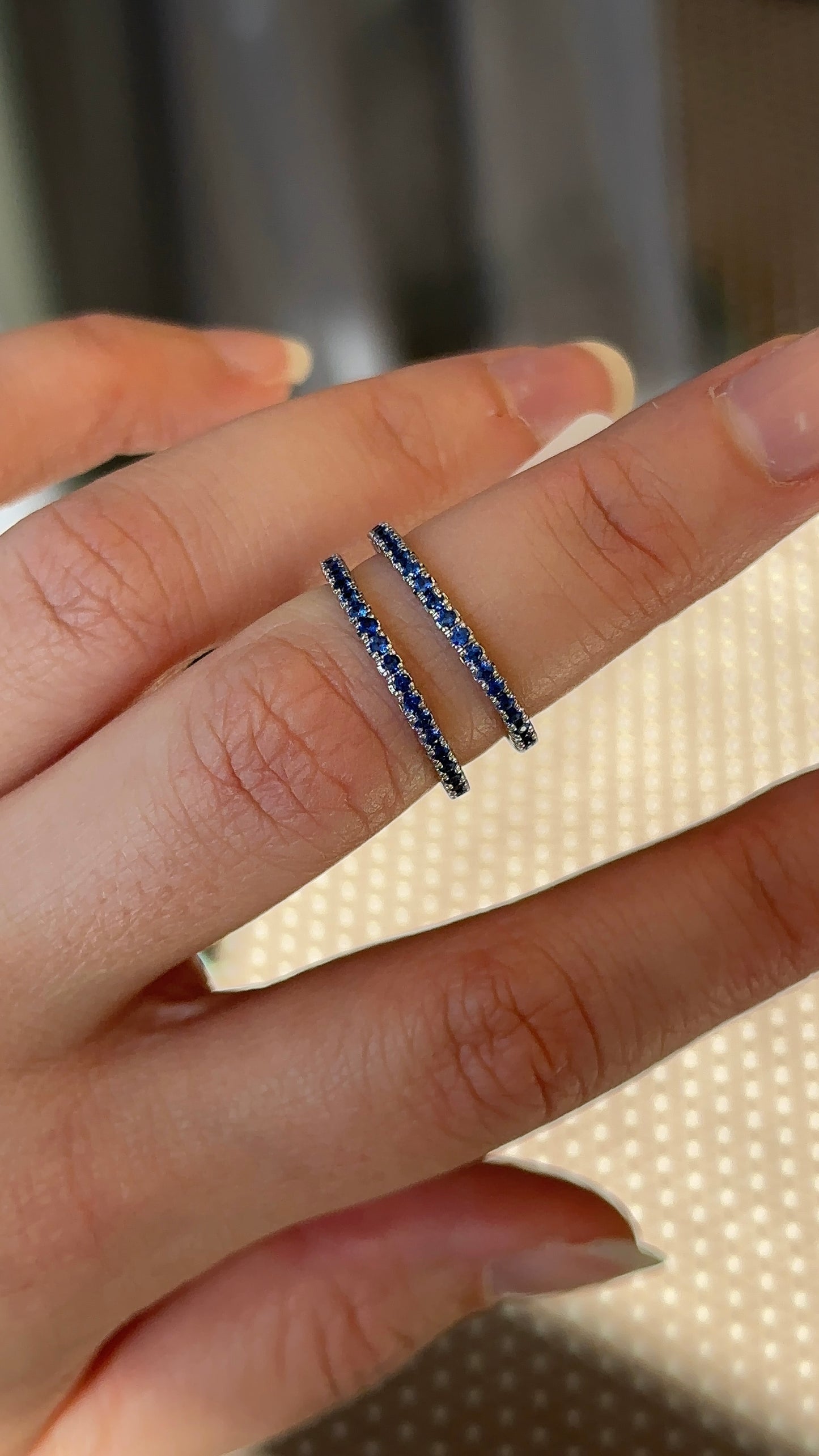 Vintage Blue Sapphire Eternity Bands