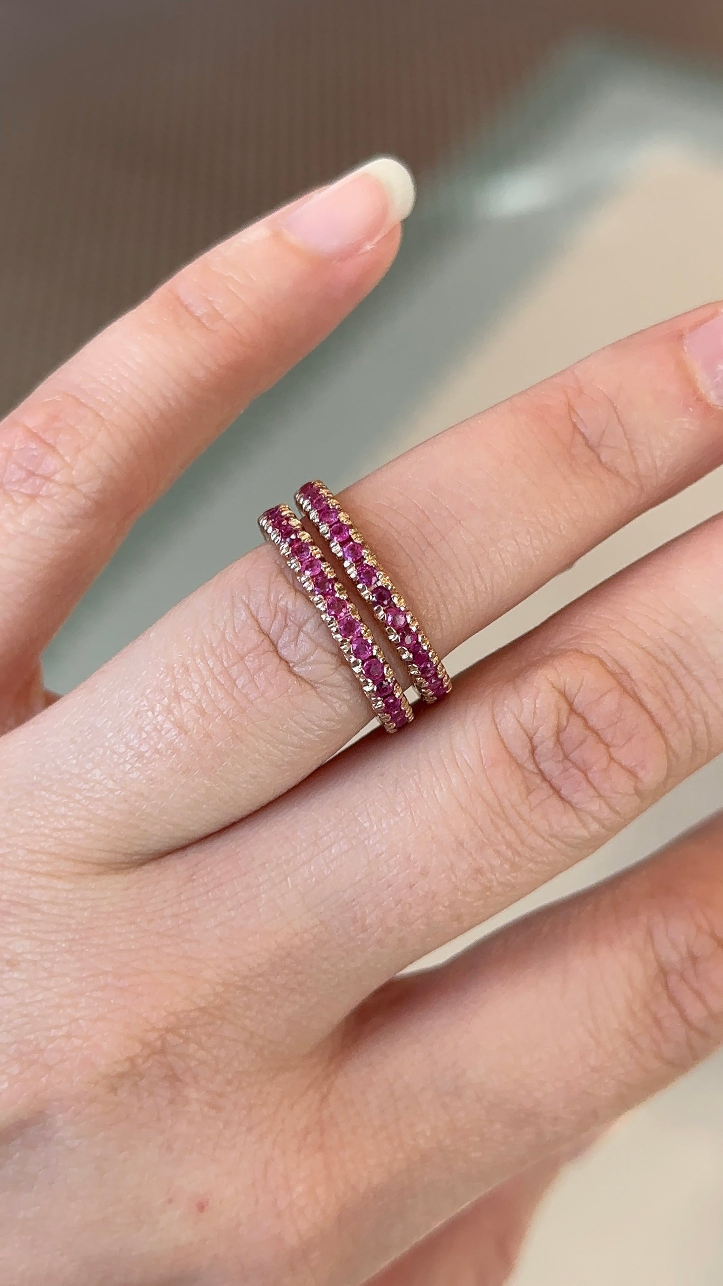 Vintage 14k Ruby Eternity Rings