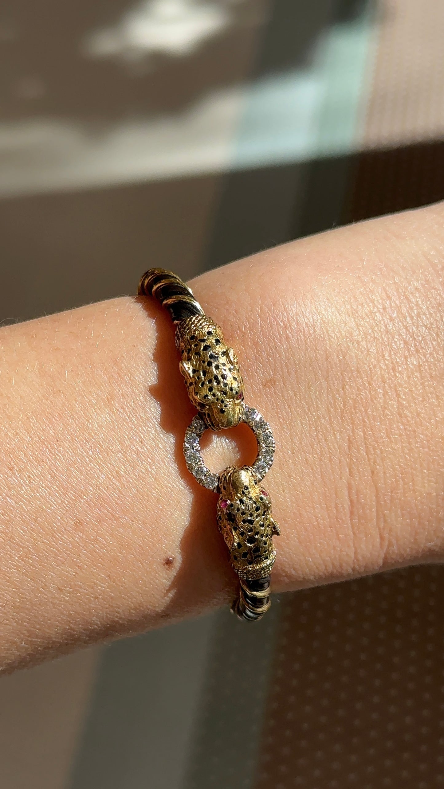 Estate Double Cheetah Bangle