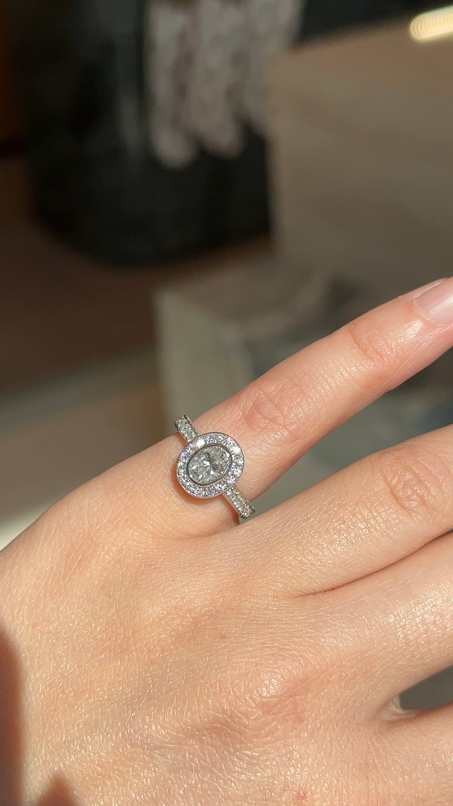 Vintage Oval Diamond Engagement Ring