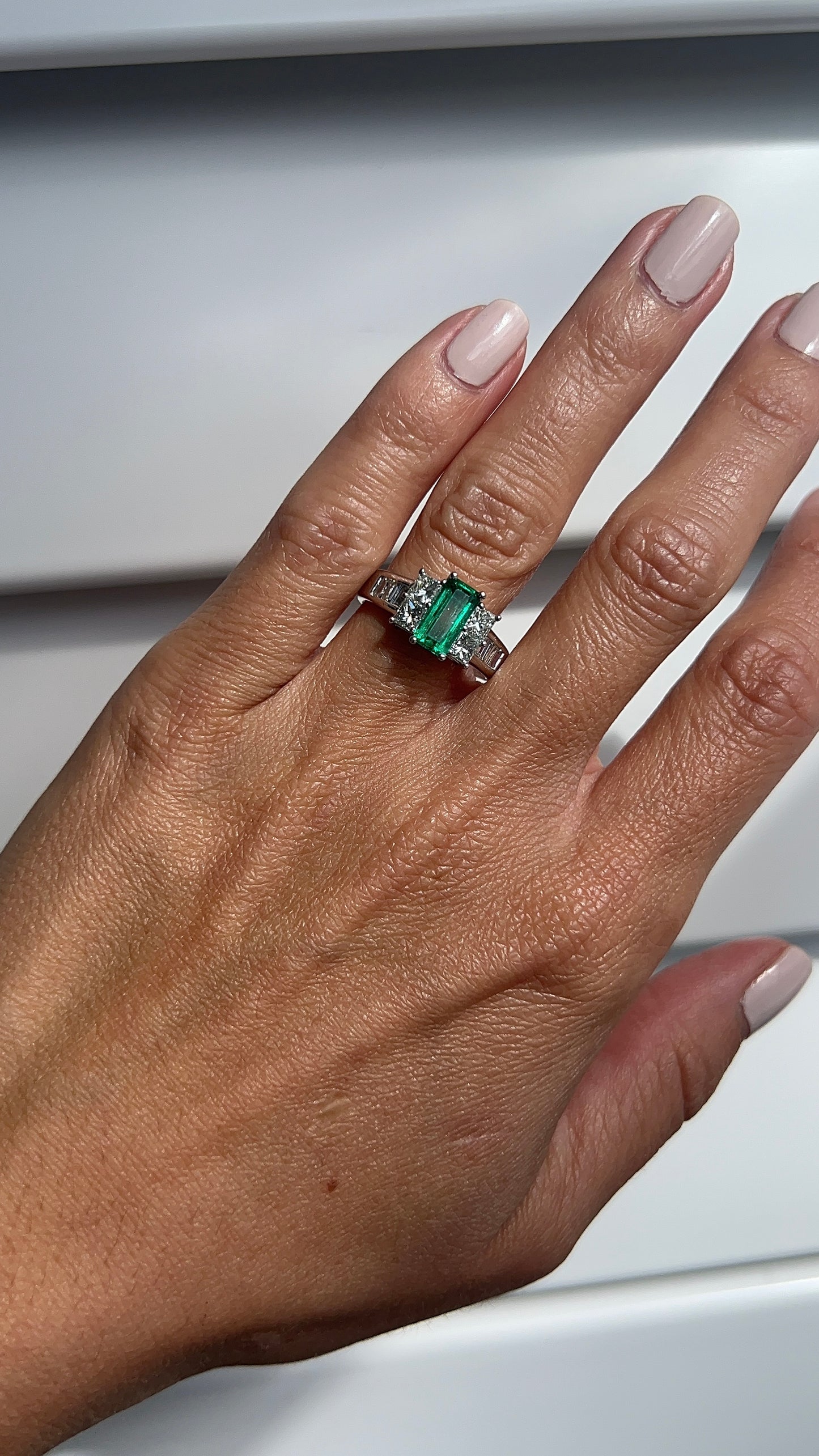 Vintage Emerald and Diamond Cocktail Ring