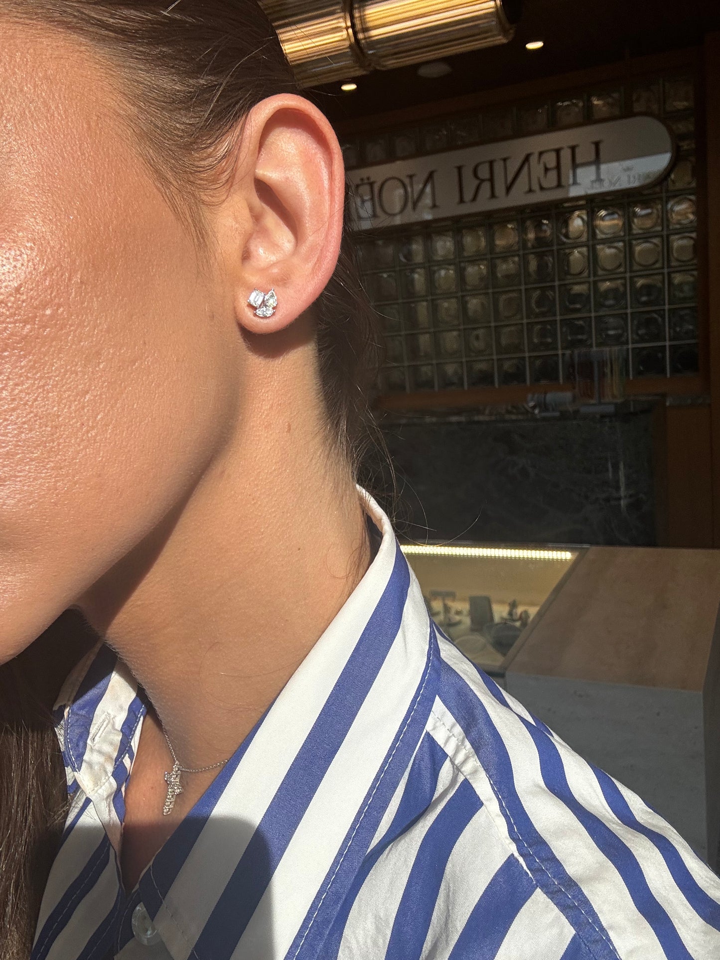 Emerald Fancy Cluster Diamond Studs