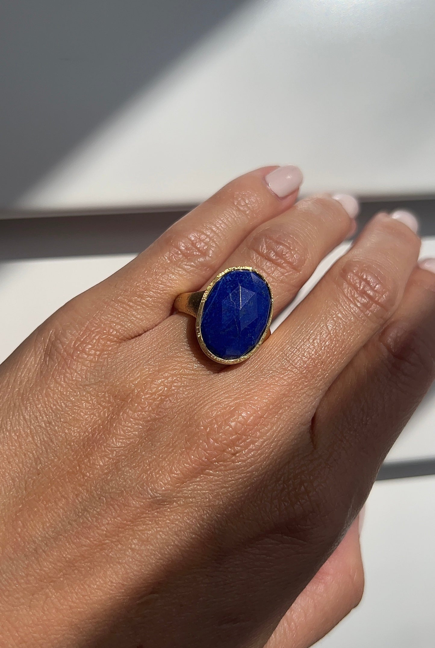 Vintage Blue Lapis Cocktail Ring