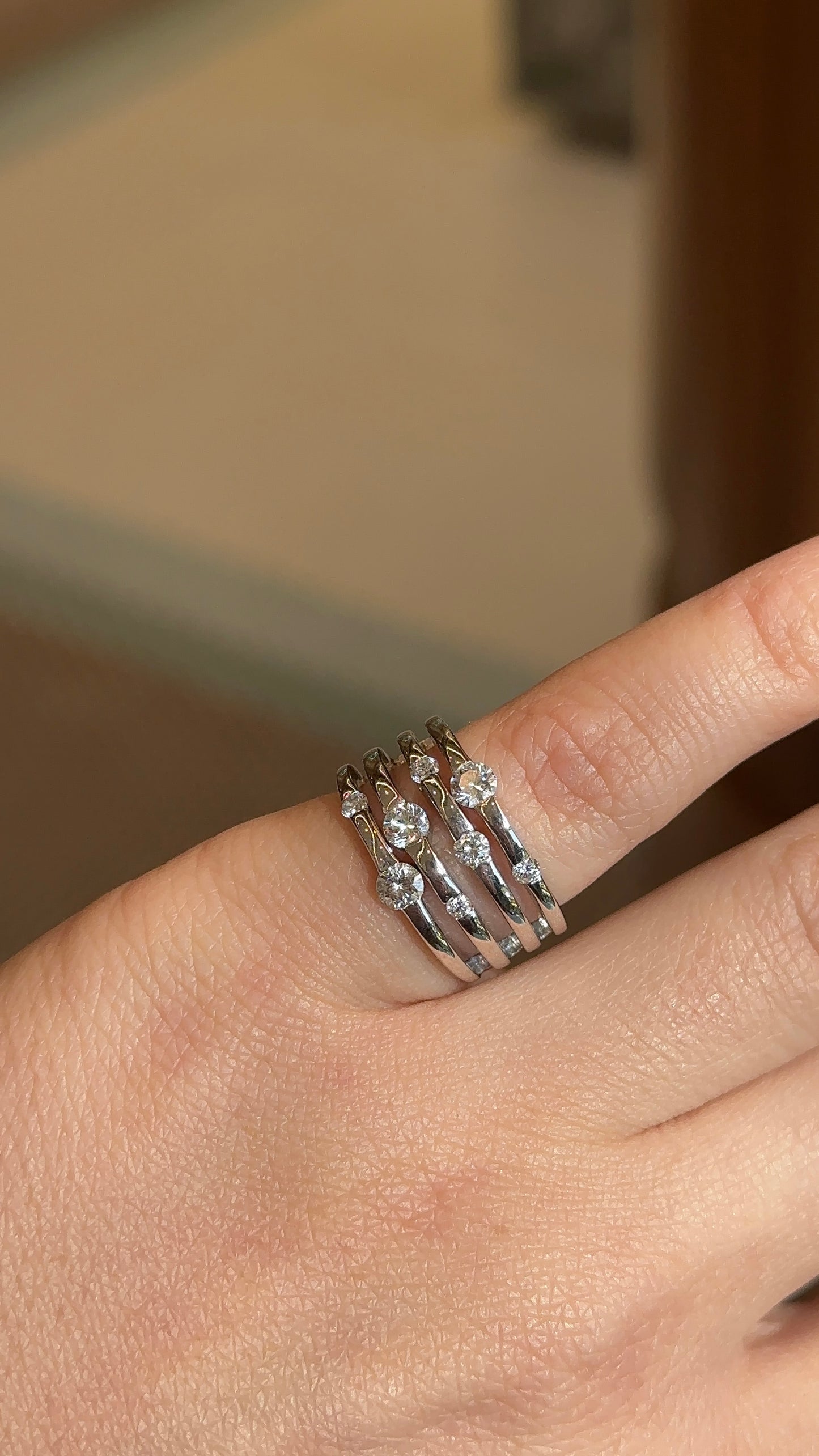 Vintage Quad Row Diamond Band