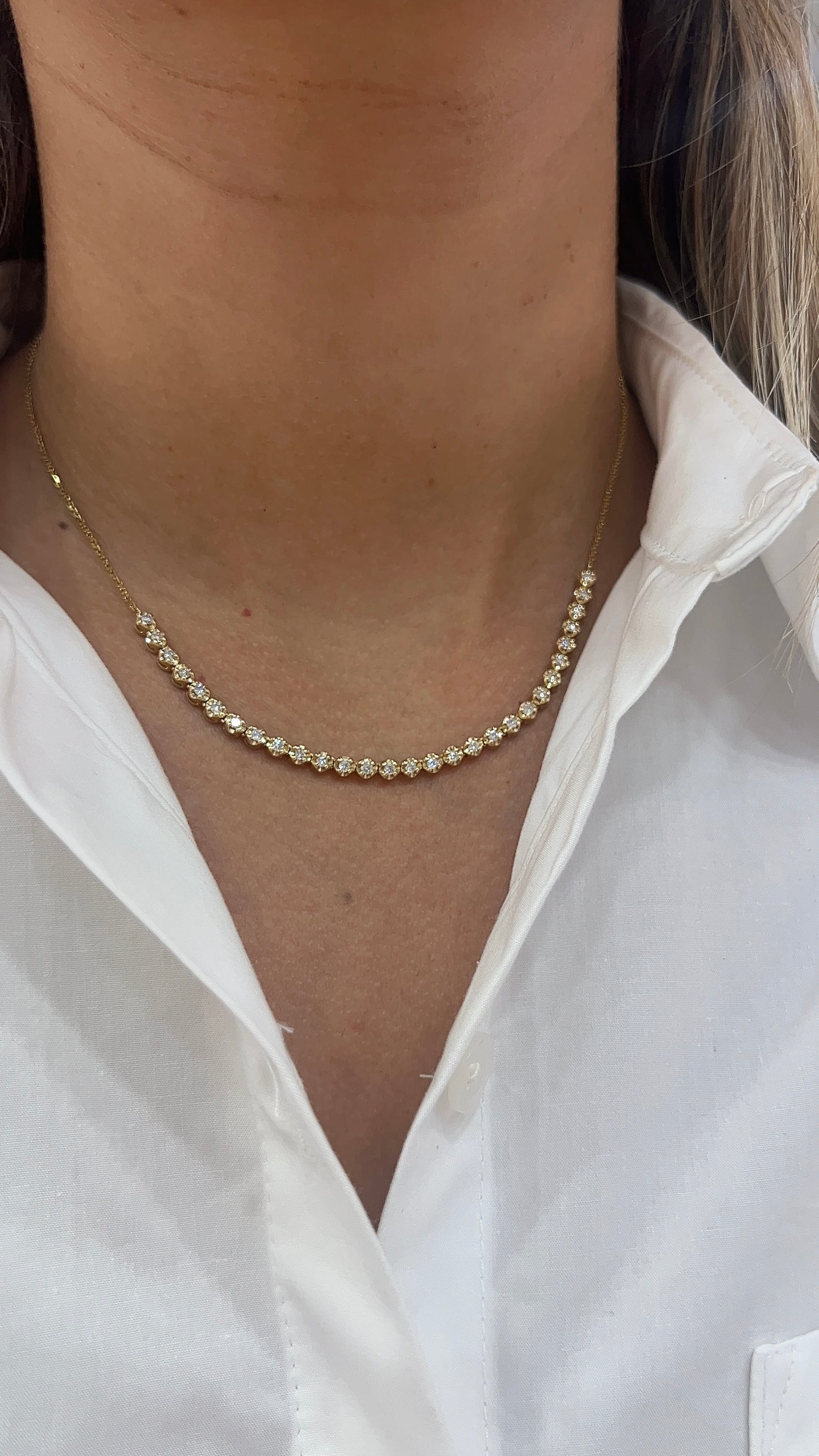 Diamond Line Tennis Necklace