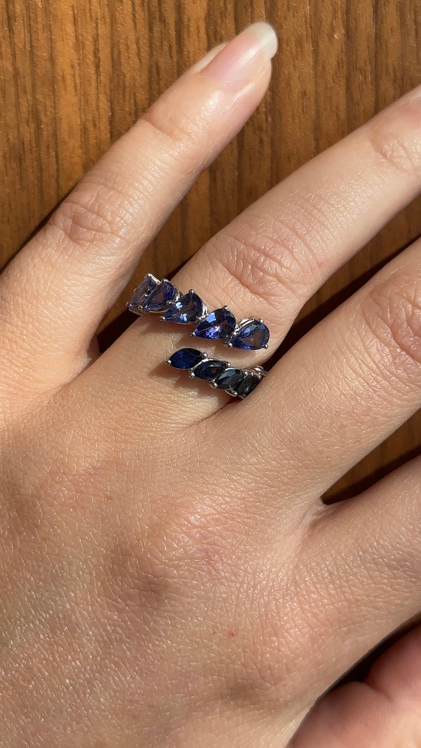 Blue Sapphire and Tanzanite Ring