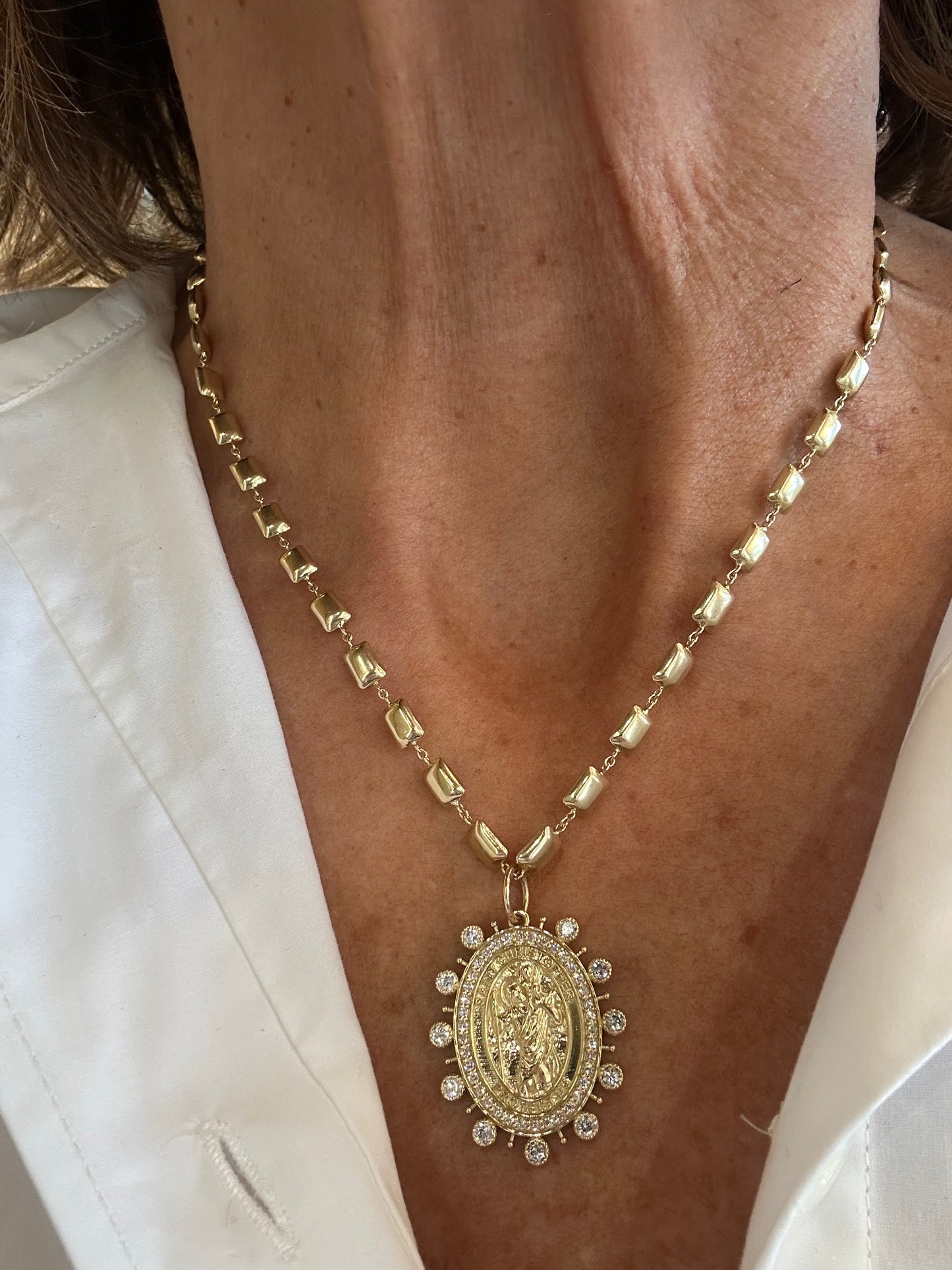 Lionheart- Diamond Saint Christopher Medallion