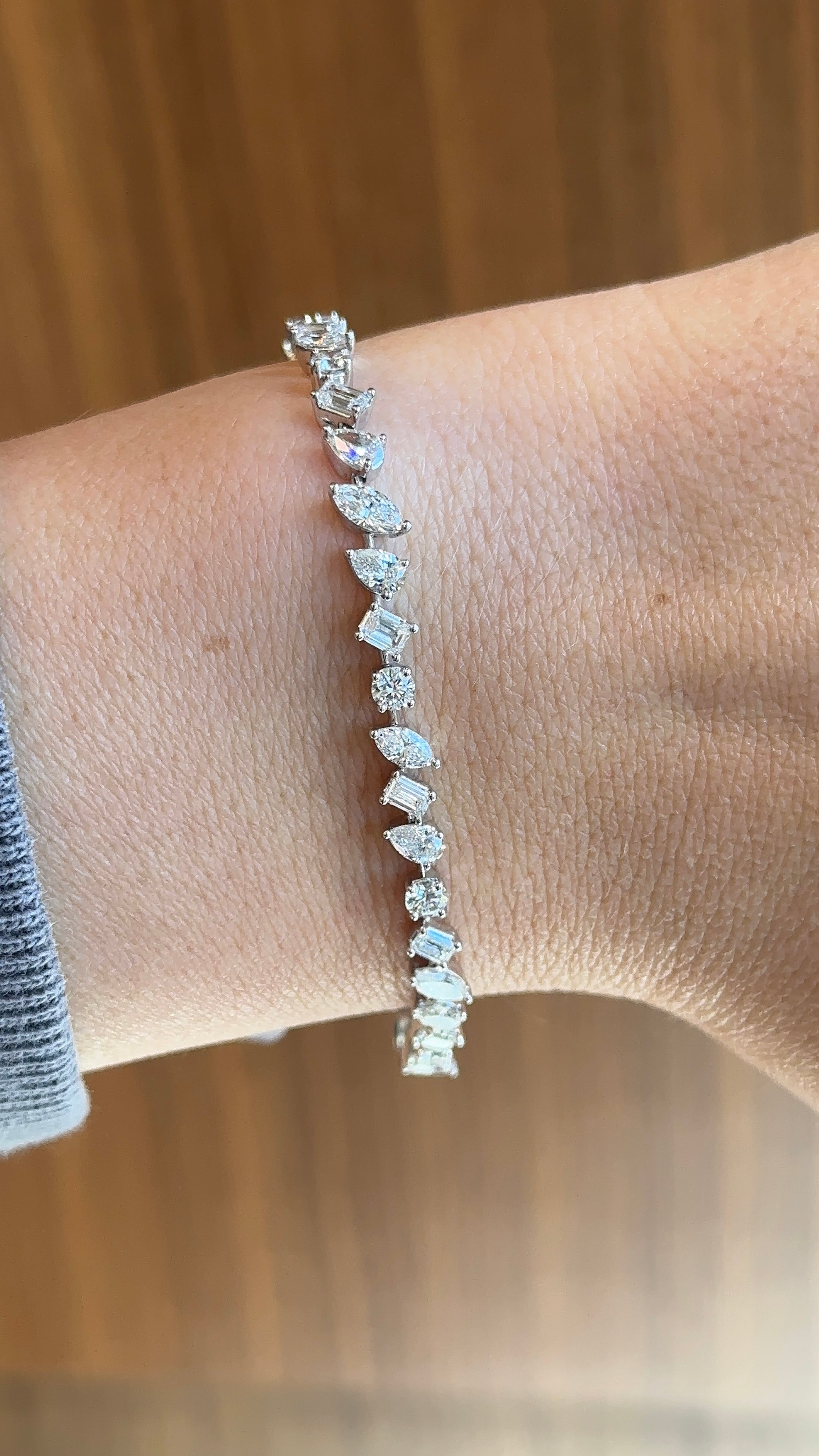 Prong Mixed Shape Diamond Tennis Bracelet – Henri Noël