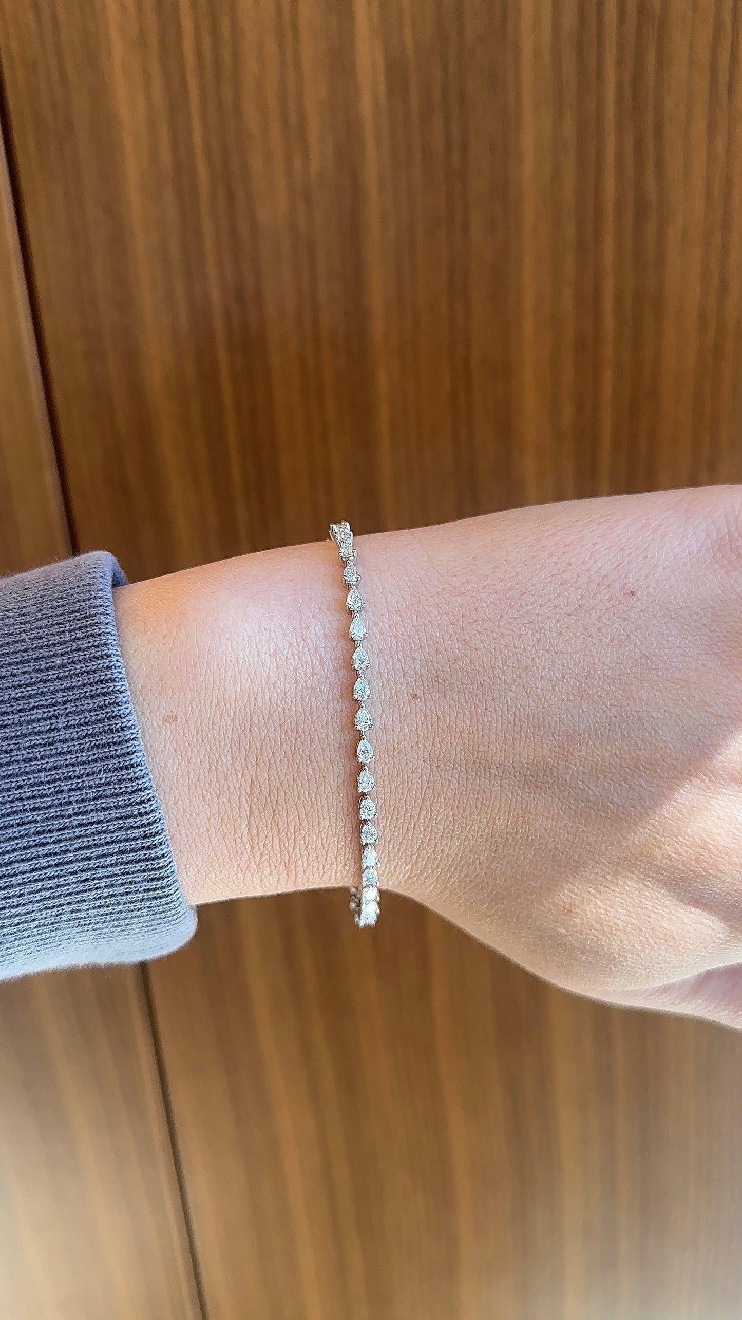 East West Pear Diamond Tennis Bracelet