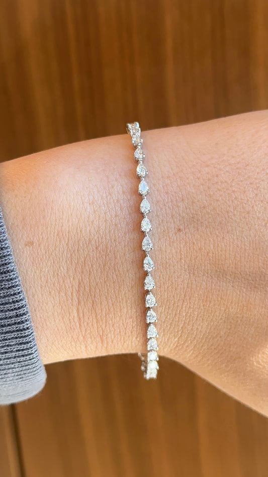 East West Pear Diamond Tennis Bracelet