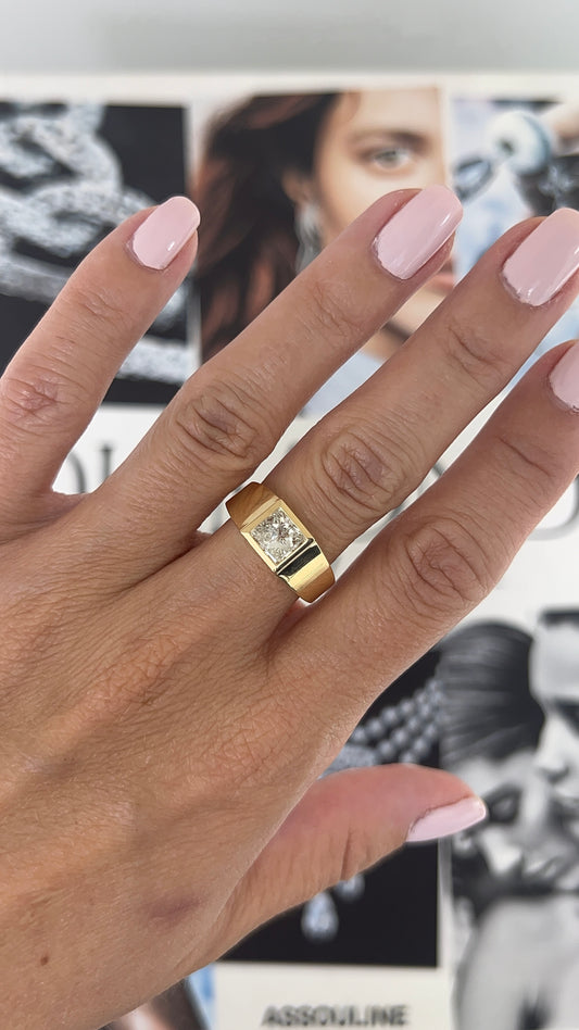 Princess Cut Diamond Cigar Band