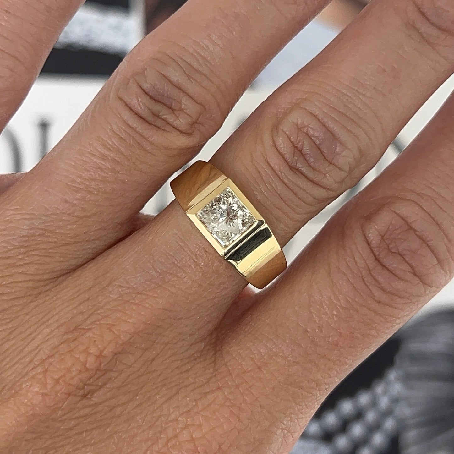 Princess Cut Diamond Cigar Band