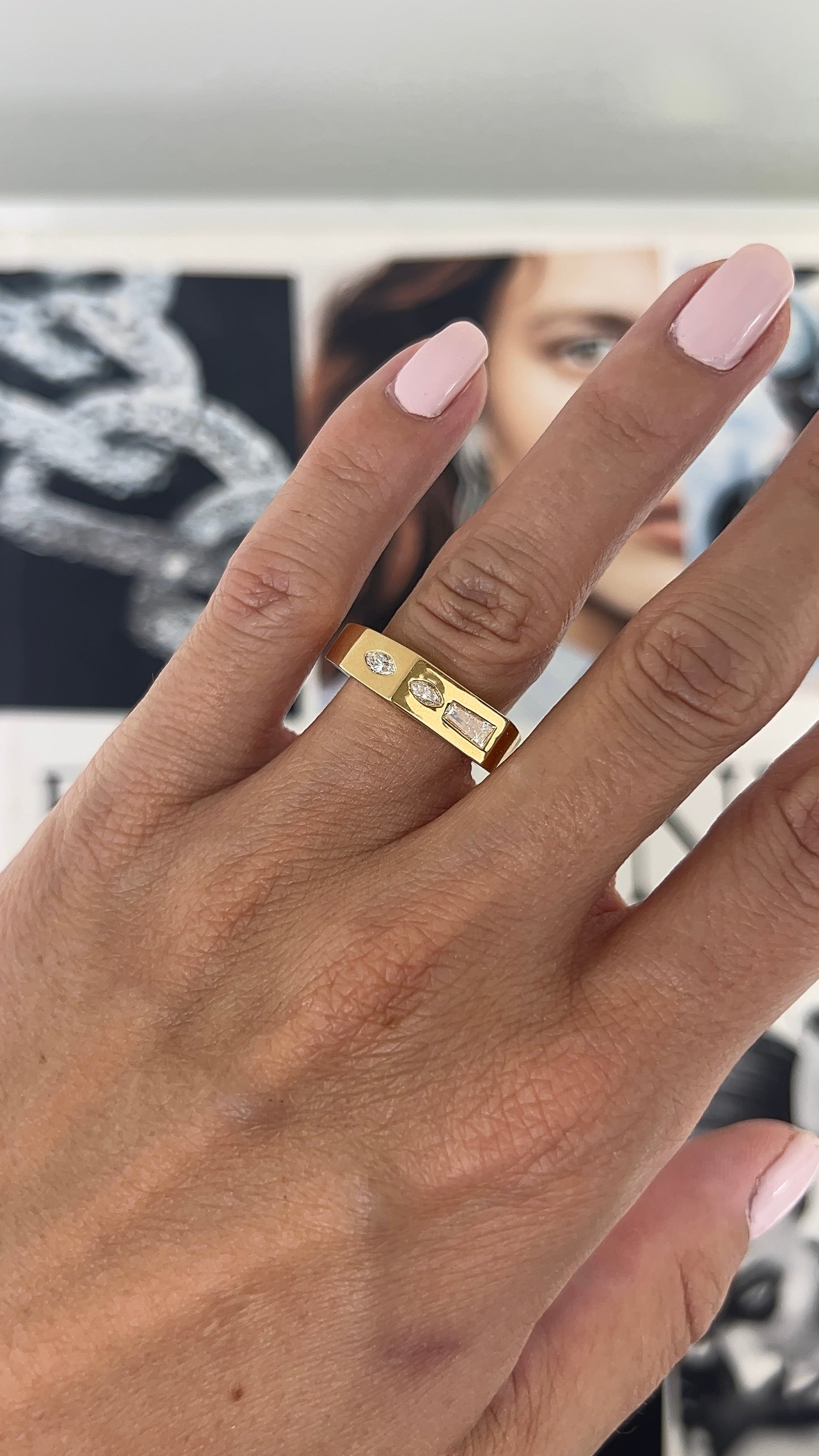 The Gemma Ring - Tapered Baguette