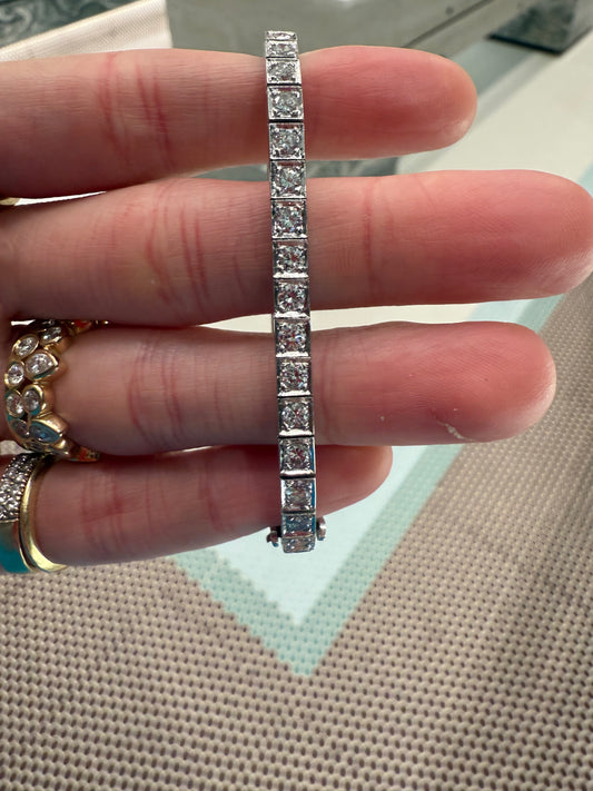Platinum Round Tennis Bracelet
