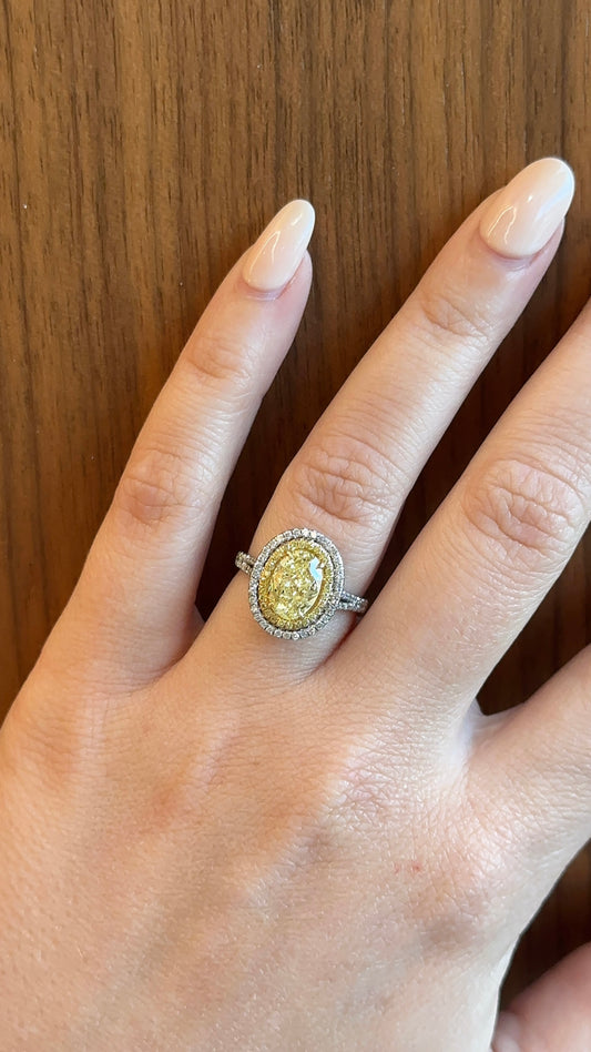 Oval Yellow Diamond Ring
