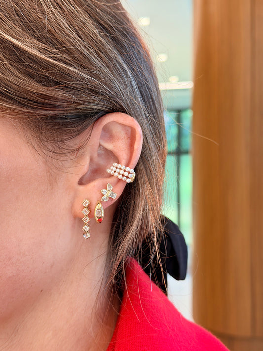3 Row Pearl Ear Cuff – Henri Noël
