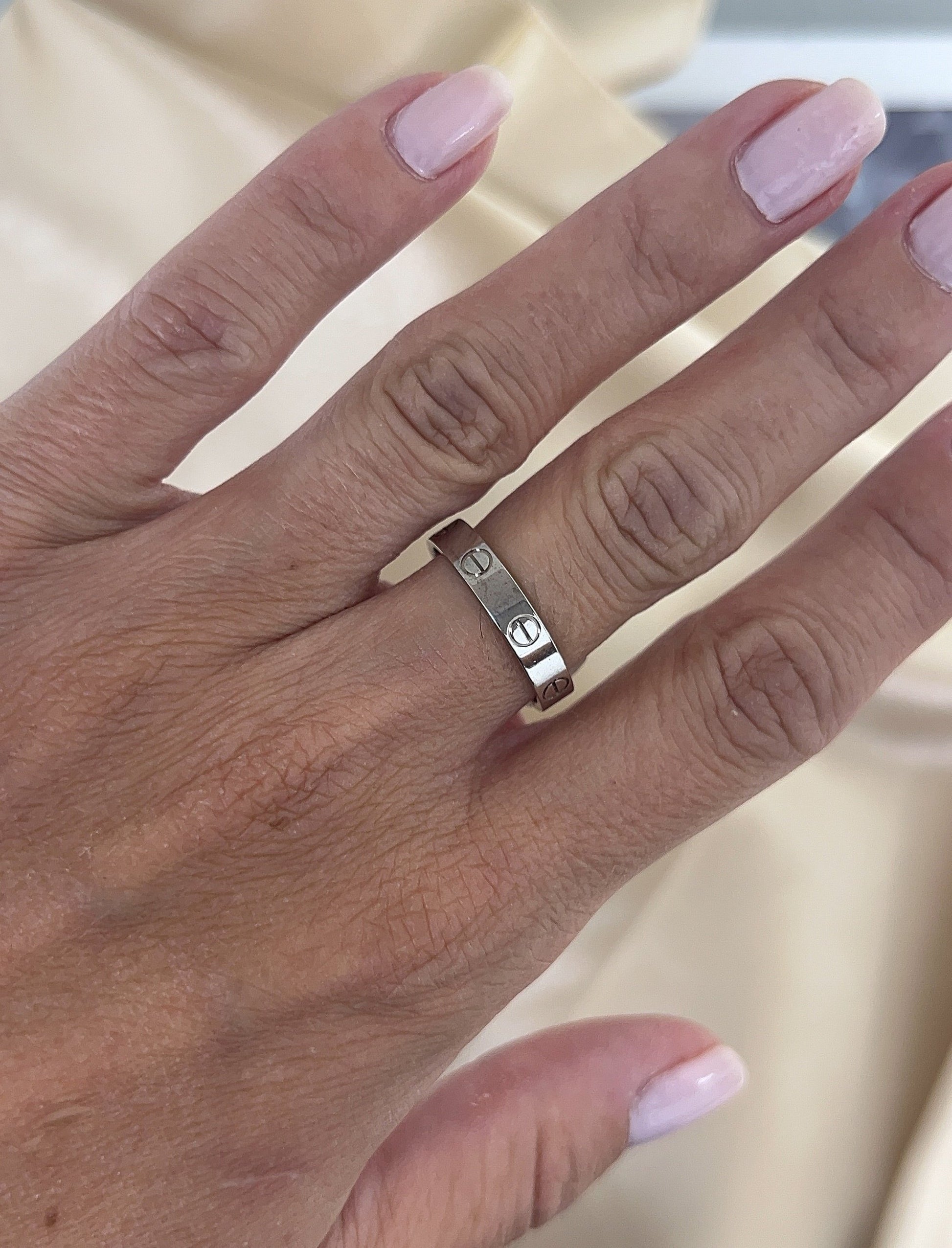 cartier 18k white gold love ring vintage estate