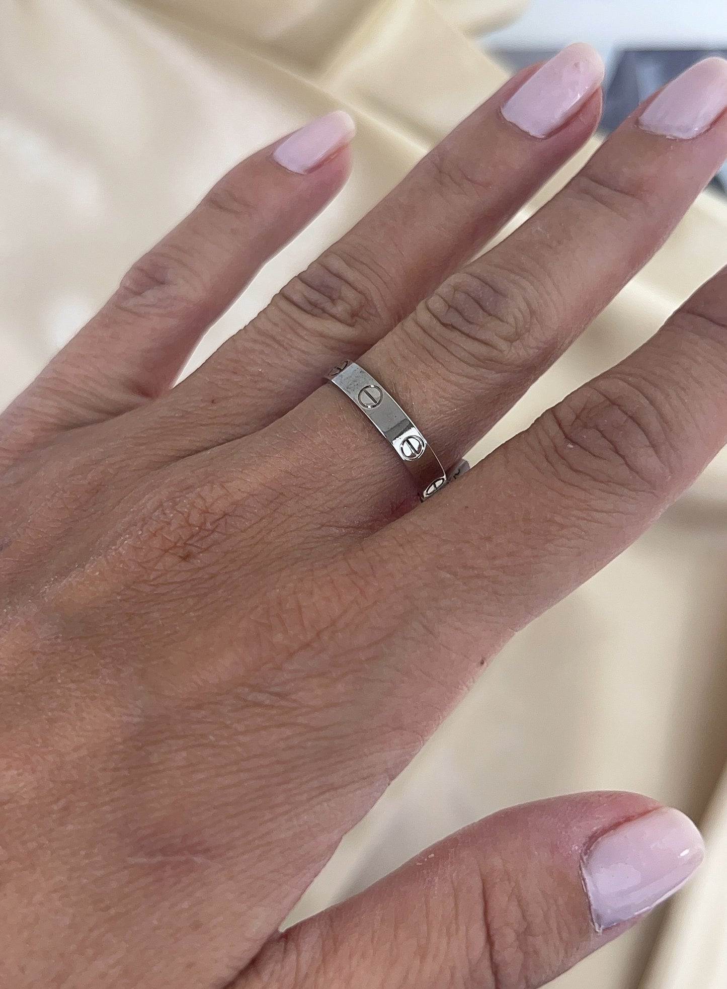 cartier 18k white gold love ring vintage estate