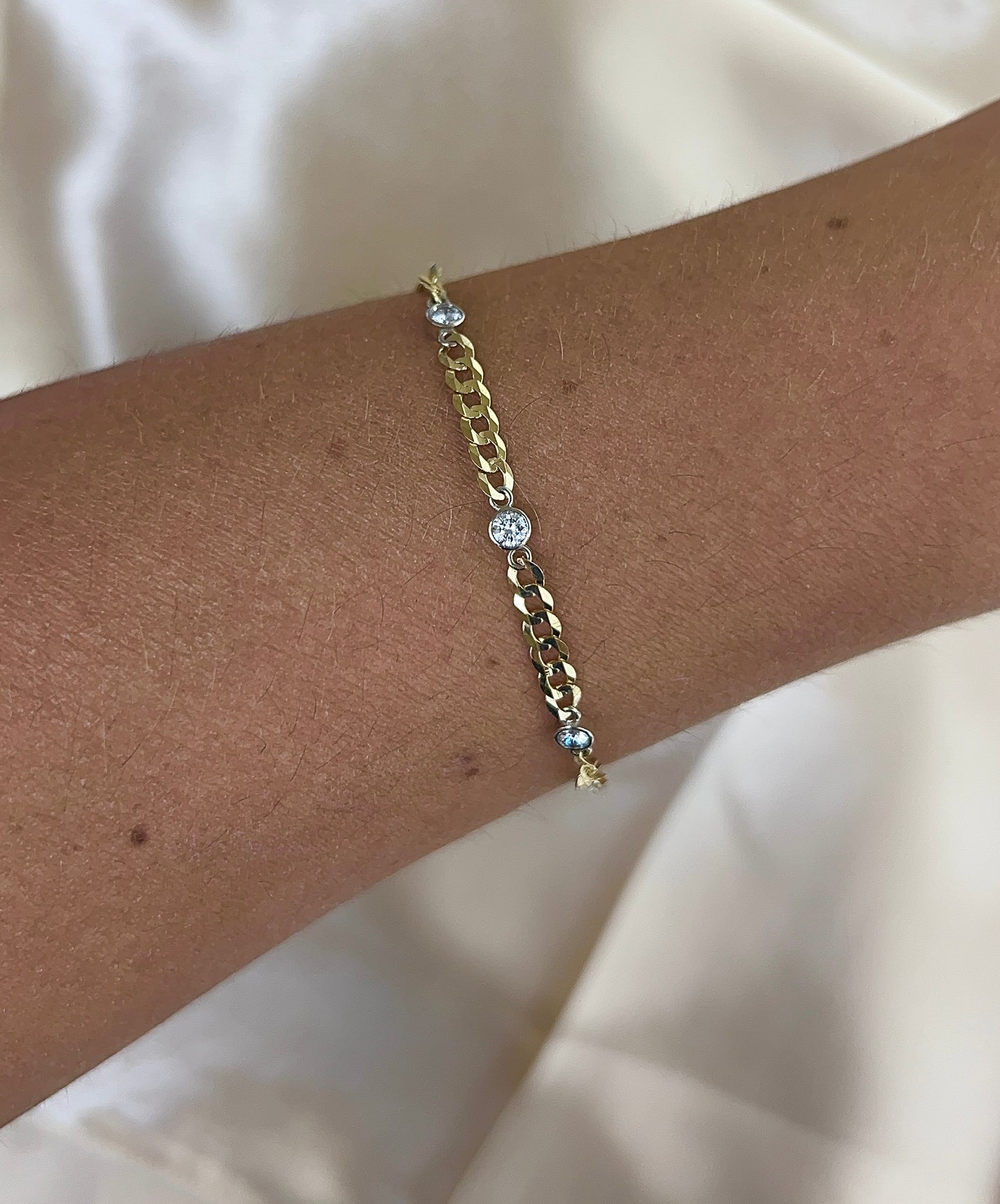 Crown Diamond Link Bracelet