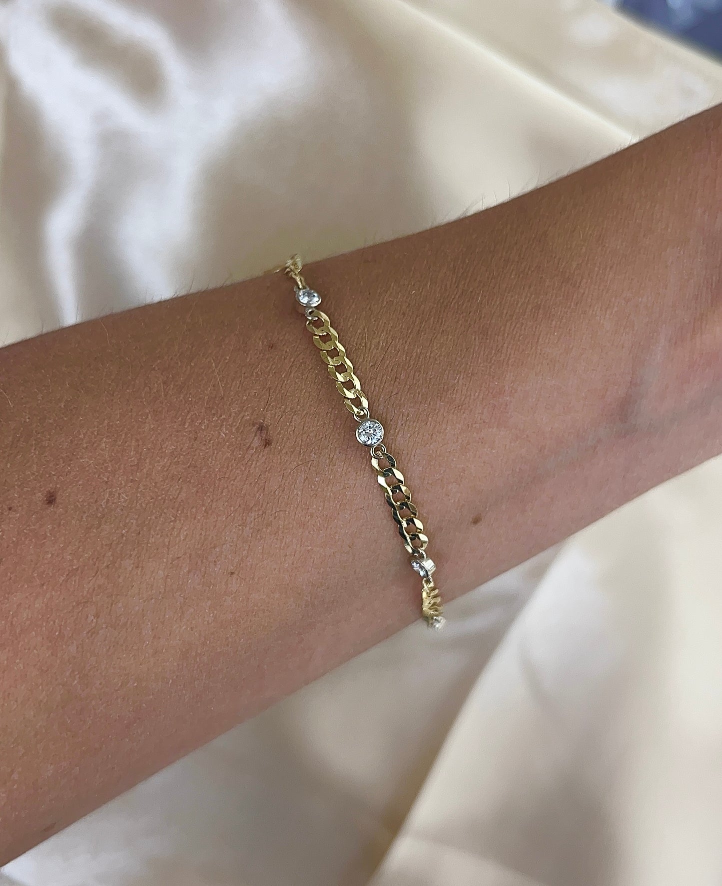 Crown Diamond Link Bracelet