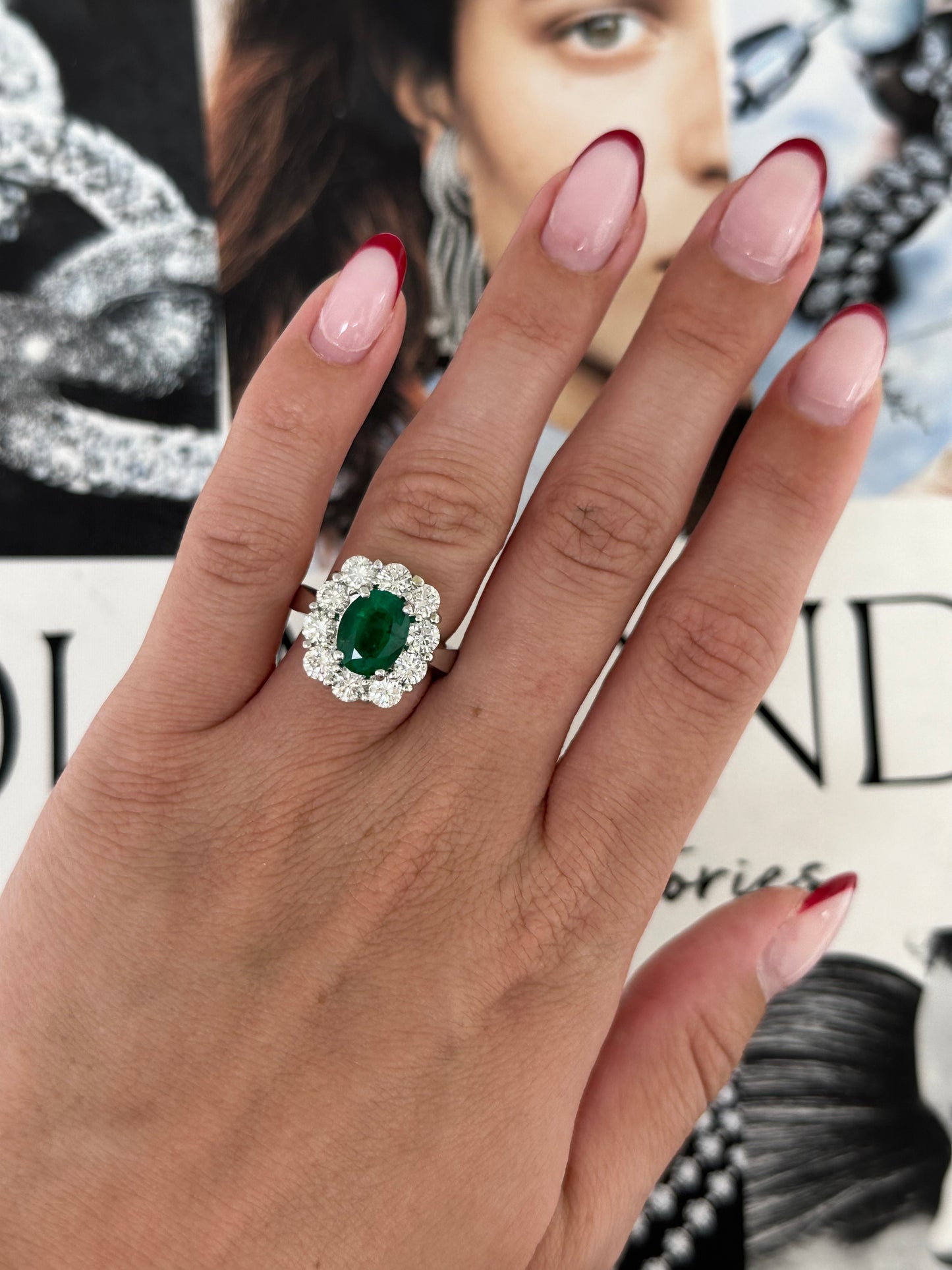 Emerald and Diamond Cocktail Ring