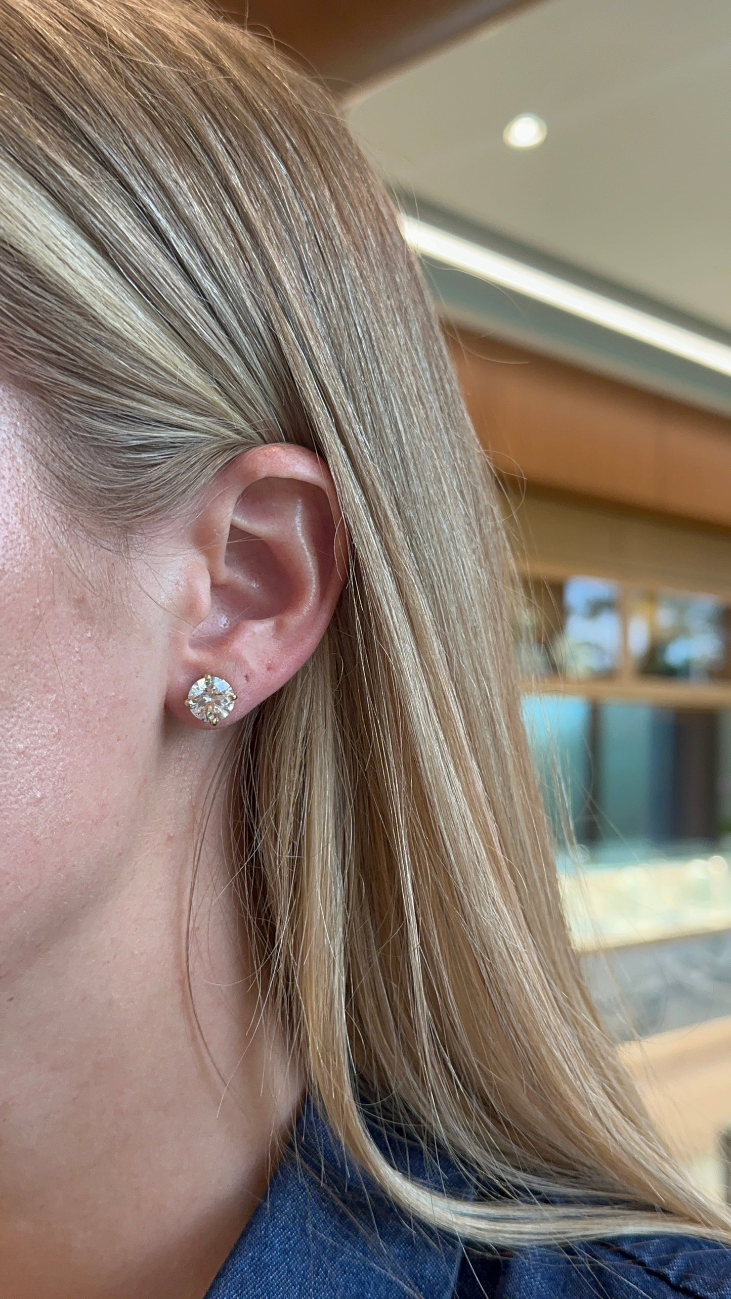 5.66ct 4 Prong Diamond Studs