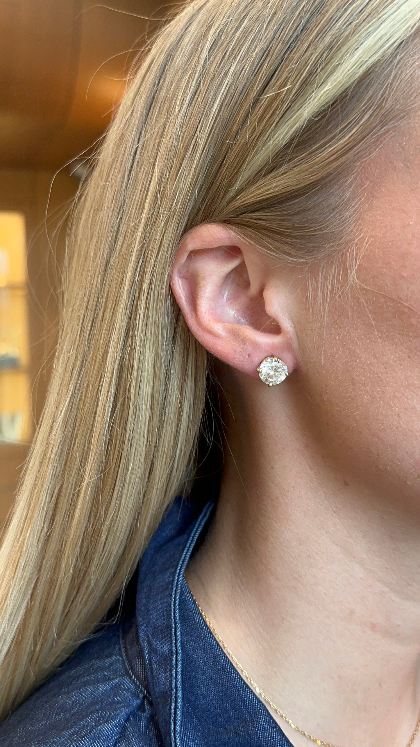 5.66ct 4 Prong Diamond Studs