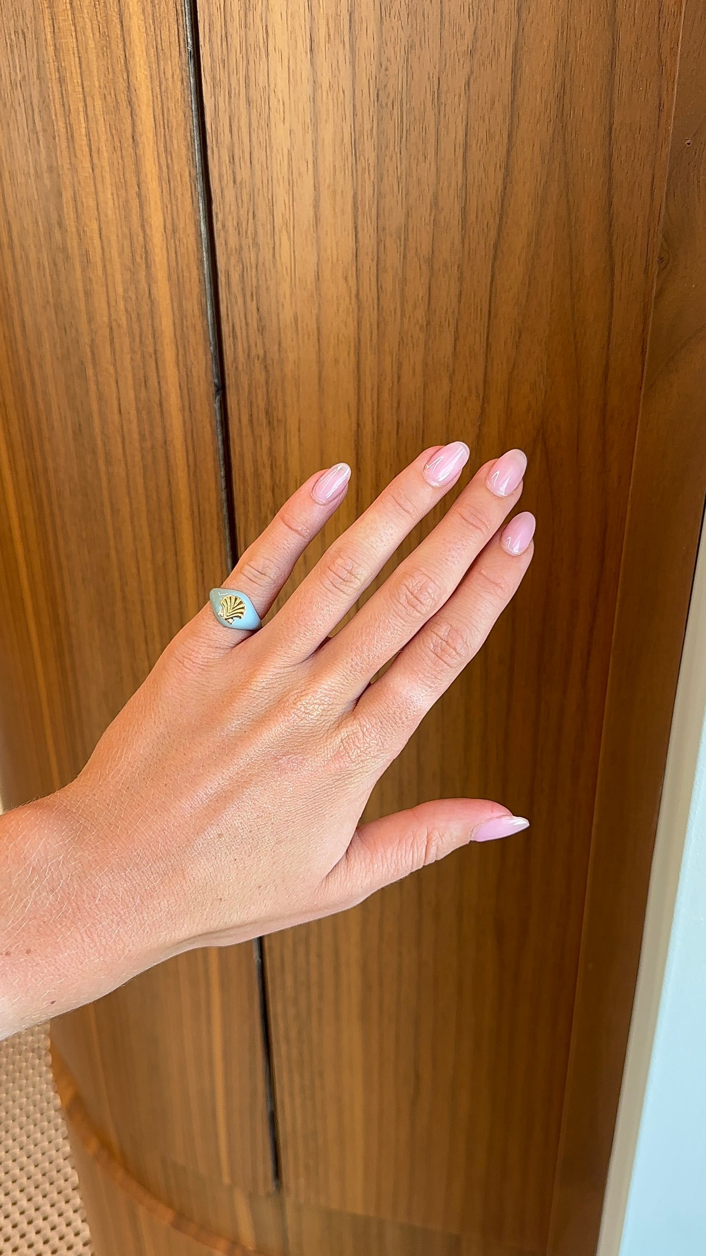 kWIT Jewelry- Light Blue Enamel Shell Pinky Ring
