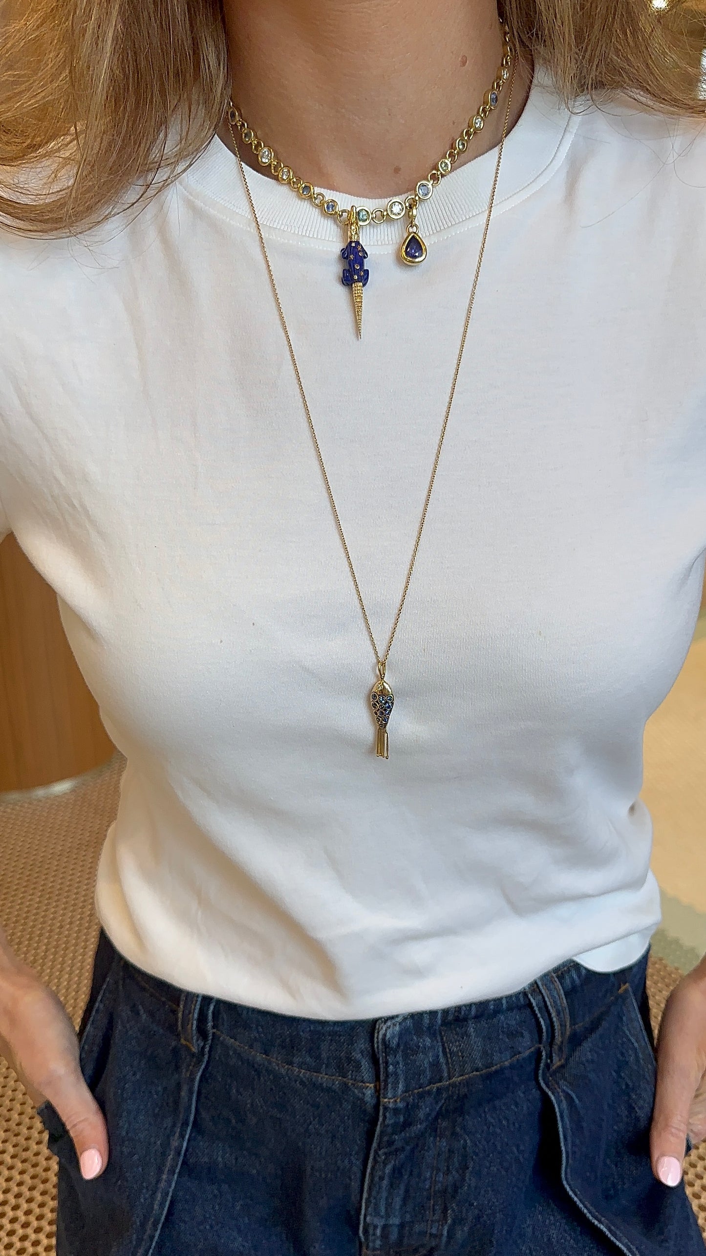 Selim Mouzannar - Fish for Love Sapphire Fish Necklace – Henri Noël