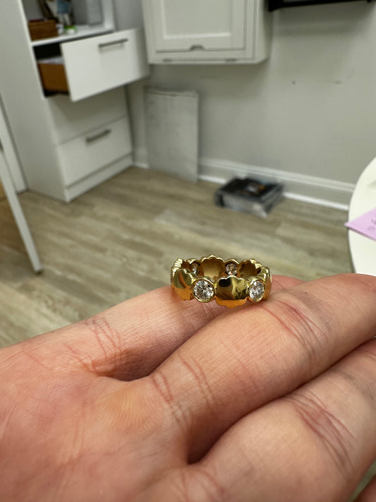 Chunky Scallop Bezel Diamond Eternity Band