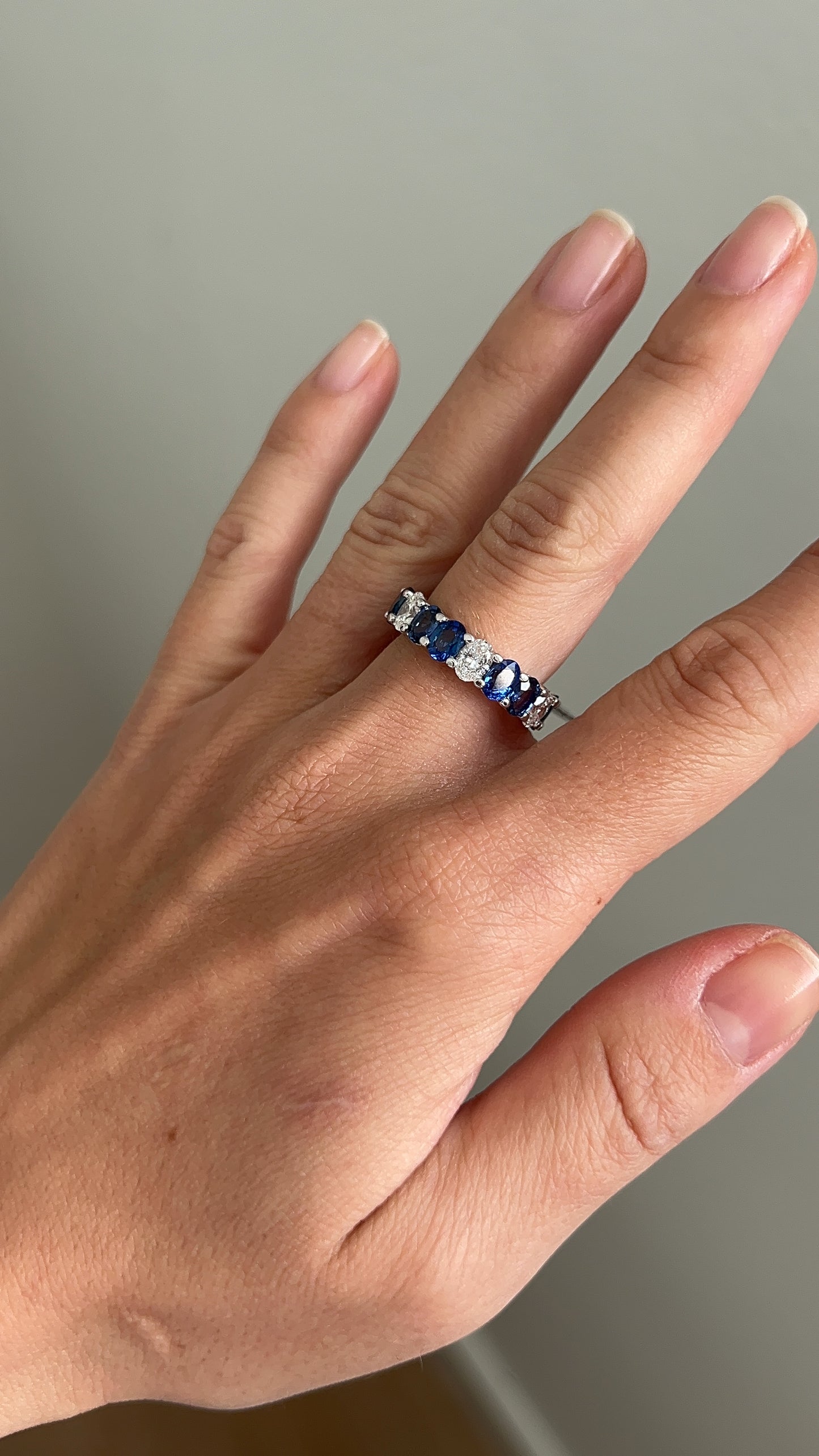 Diamond and Sapphire Oval Eternity Ring